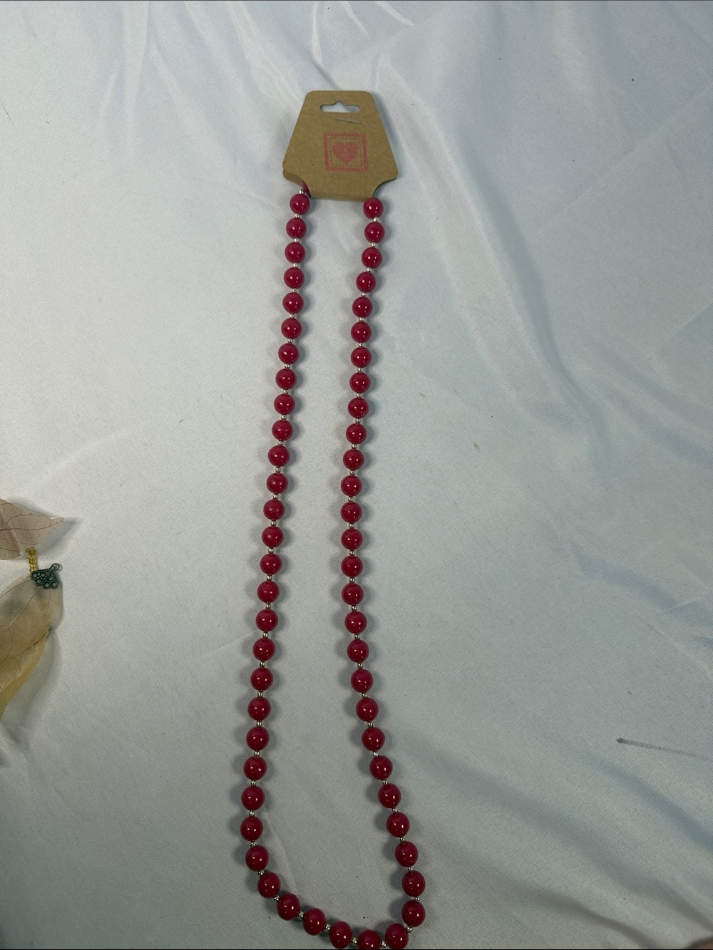 Red Beaded Women's Necklace - Classic Strand